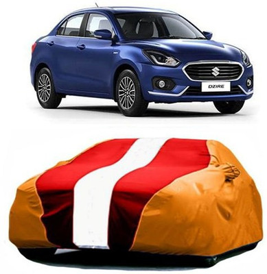 HDSERVICES Car Cover For Maruti Suzuki Swift Dzire (With Mirror Pockets)(Red, Orange)