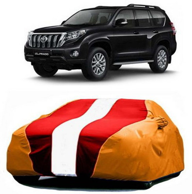 TheProtect Car Cover For Toyota Land Cruiser Prado (With Mirror Pockets)(Red, Orange)
