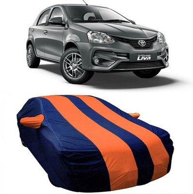 HDSERVICES Car Cover For Toyota Etios Liva (With Mirror Pockets)(Orange)