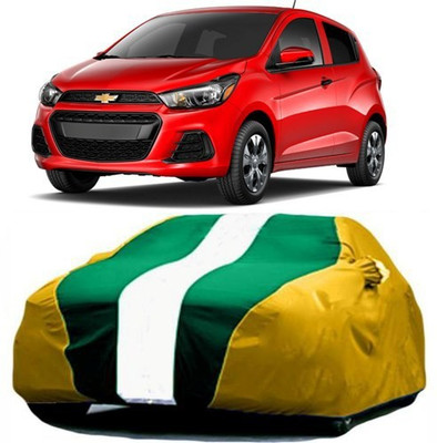 AAMANG Car Cover For Chevrolet Spark (With Mirror Pockets)(Yellow, Green)