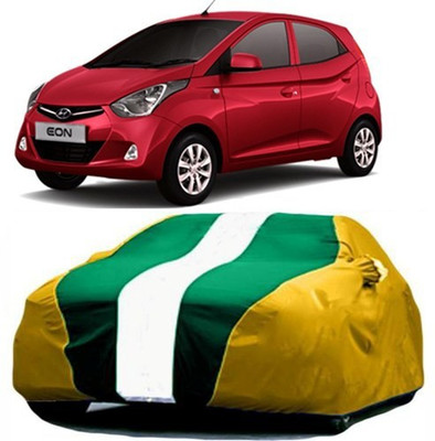 MSR STORE Car Cover For Hyundai Eon (With Mirror Pockets)(Yellow, Green)