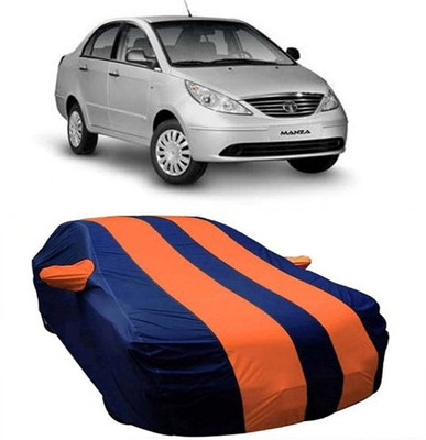 HDSERVICES Car Cover For Tata Manza (With Mirror Pockets)(Orange)