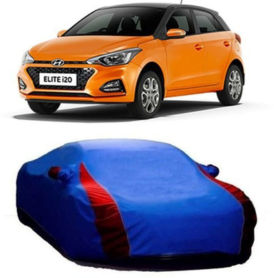 HDSERVICES Car Cover For Hyundai Elite i20 (With Mirror Pockets)(Blue)