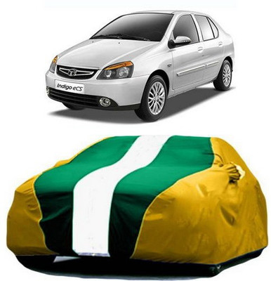 AASDEE Car Cover For Tata Indigo eCS (With Mirror Pockets)(Yellow, Green)