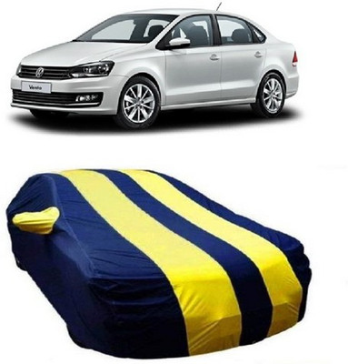 HDSERVICES Car Cover For Volkswagen Vento (With Mirror Pockets)(Yellow)