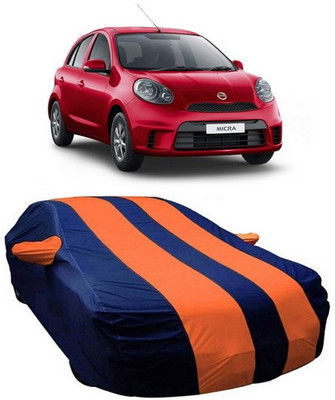 MSR STORE Car Cover For Nissan Micra Active (With Mirror Pockets)(Orange)