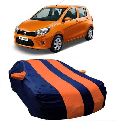 MSR STORE Car Cover For Maruti Suzuki Celerio (With Mirror Pockets)(Orange, Blue)