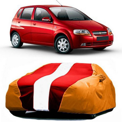 HDSERVICES Car Cover For Chevrolet UVA (With Mirror Pockets)(Red, Orange)