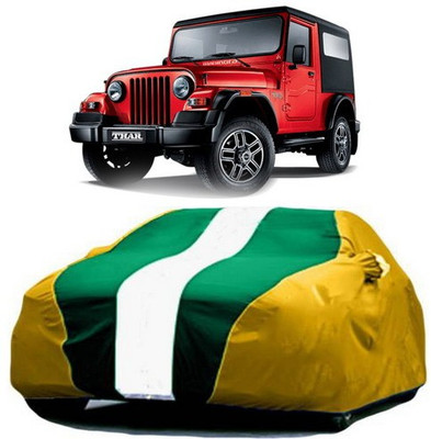 AAMANG Car Cover For Mahindra Thar (With Mirror Pockets)(Yellow, Green)