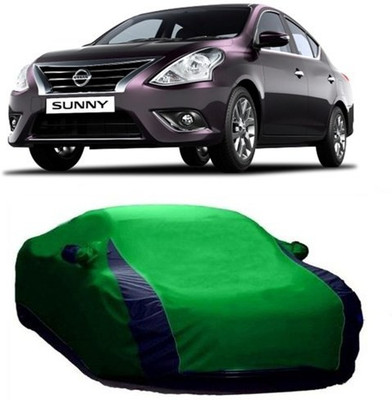 HDSERVICES Car Cover For Nissan Sunny (With Mirror Pockets)(Green)