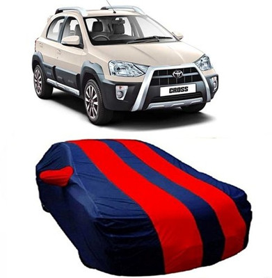 HDSERVICES Car Cover For Toyota Etios Cross (With Mirror Pockets)(Red)