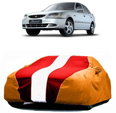 CLASS ONE Car Cover For Hyundai Accent Viva (With Mirror Pockets)(Red, Orange)