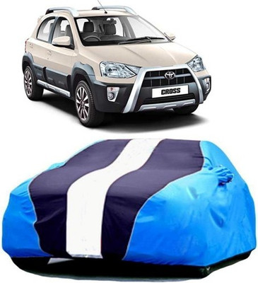 HDSERVICES Car Cover For Toyota Etios Cross (With Mirror Pockets)(Blue)