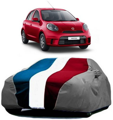HDSERVICES Car Cover For Nissan Micra Active (With Mirror Pockets)(Red, Blue, Grey)