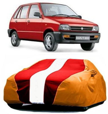AASDEE Car Cover For Maruti Suzuki 800 (With Mirror Pockets)(Red, Orange)