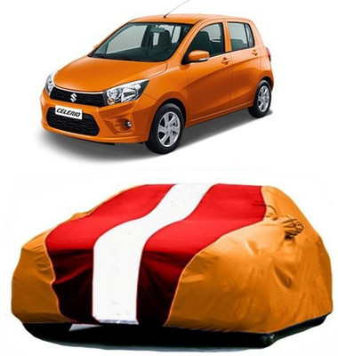 AAMANG Car Cover For Maruti Suzuki Celerio (With Mirror Pockets)(Red, Orange)