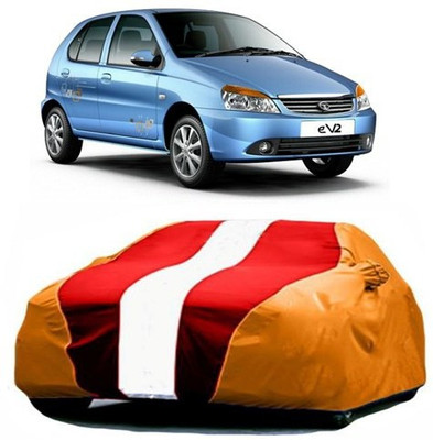 VIRMANG Car Cover For Tata Indica eV2 (With Mirror Pockets)(Red, Orange)