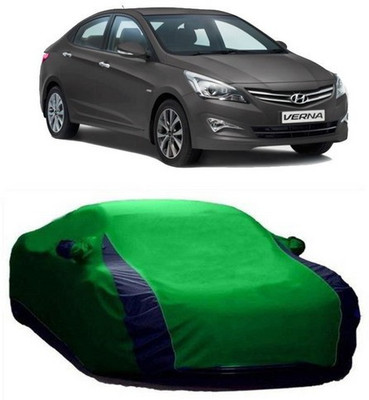 AAMANG Car Cover For Hyundai Fluidic Verna 4S (With Mirror Pockets)(Green)
