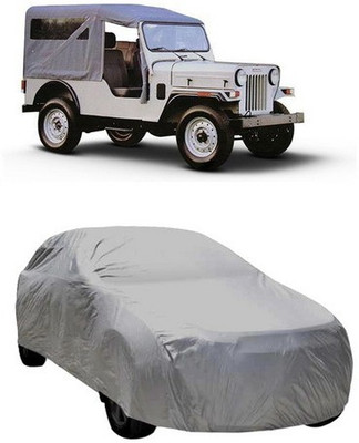 TheProtect Car Cover For Mahindra Jeep (Without Mirror Pockets)(Grey)