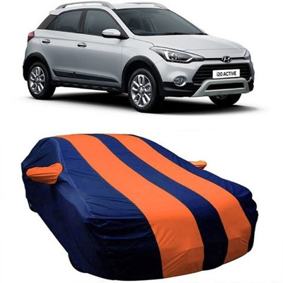 VIRMANG Car Cover For Hyundai i20 Active (With Mirror Pockets)(Orange)
