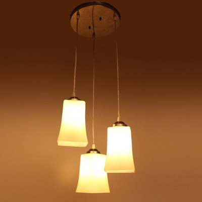 AFAST Hanging Ceiling Lamp Of 3 Decorative Glass Shade In,1 Metal Fitting VG37 Pendant Lamp Ceiling Lamp(White)