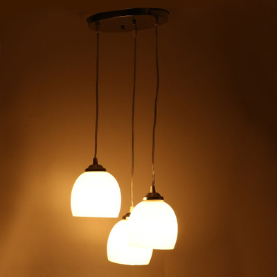 Somil Pendants Ceiling Hanging Lamp Light Of 3 , 30X30X80 CM. Chandelier Ceiling Lamp(White)