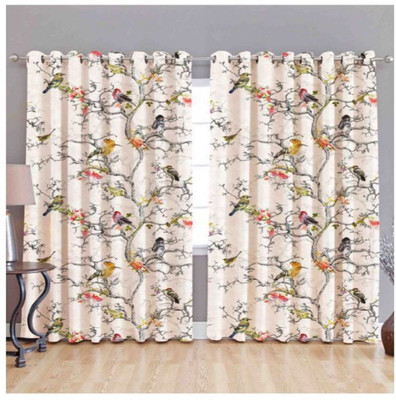 Indiancraft 274 cm (9 ft) Polyester Long Door Curtain (Pack Of 2)(Printed, Multicolor)