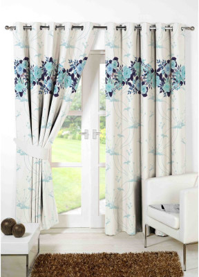 Indiancraft 274 cm (9 ft) Polyester Long Door Curtain (Pack Of 2)(Printed, Multicolor)