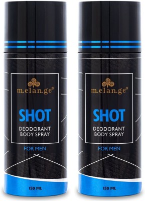 MELANGE SHOT DEODORANT BODY SPRAY Body Spray  -  For Men(300 ml, Pack of 2)