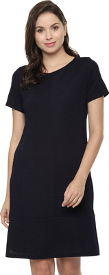 Allen Solly Women Shift Dark Blue Knee Length Dress