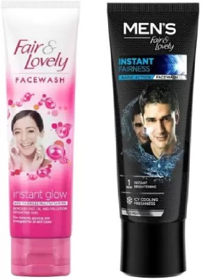 Fair & Lovely Instant Glow Facewash for Women & Instant Fairness For Men (200g) Face Wash(200 g)