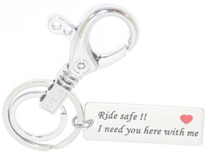Aura Drive Safe Ride Safe Message Key Ring For Papa Husband Father For Biker Hook Key Chain