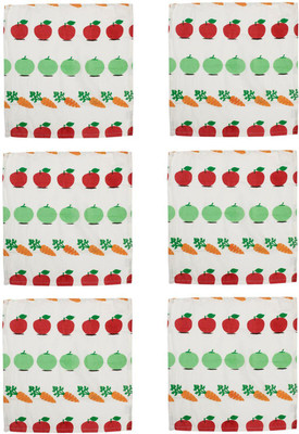 SOUMYA Set of 6 Pure Cotton Printed Multi Color Table Napkin Set Multicolor Cloth Napkins(6 Sheets)