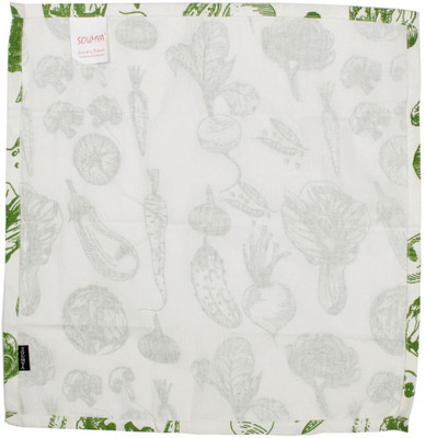 SOUMYA tton Printed Green Color Table Napkin Set Green Cloth Napkins(6 Sheets)