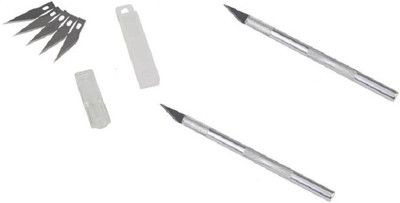 Tech-X New Metal Grip Hand-held Paper Cutter(Set Of 2, Silver)