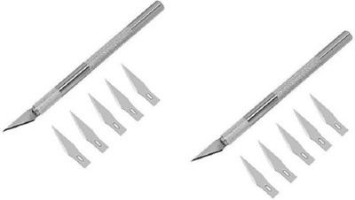 Tech-X New Metal Grip Hand-held Paper Cutter(Set Of 2, Silver)
