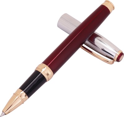 auteur Stylish Shiny Maroon Pen with Designer Clip and Golden Trims Roller Ball Pen