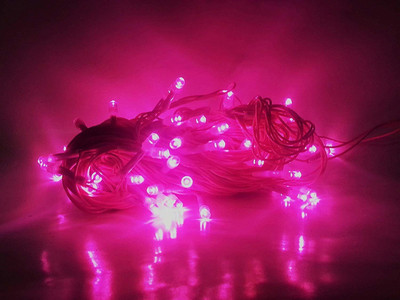 Divyam 36 LEDs 15 m Pink Flickering, Steady String Rice Lights(Pack of 4)