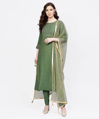 Jaipur Kurti Solid Kurta, Trouser/Pant & Dupatta Set