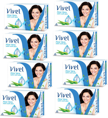 Vivel 8 cream Aloe Vera Soap(8 x 12.5 g)