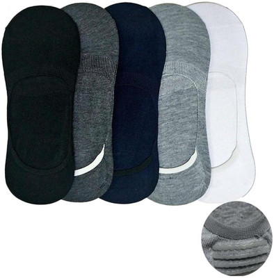 QUEERY Men Self Design, Solid Low Cut(Pack of 5)