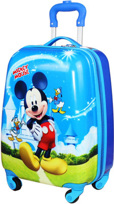 GOCART 360Ã?Â? Rotating Wheels,Mickey Mouse Printed Pattern Non Breakable Extra Light Weight Kids Trolley Bag Multi Colour 16\ GOCART Suitcases