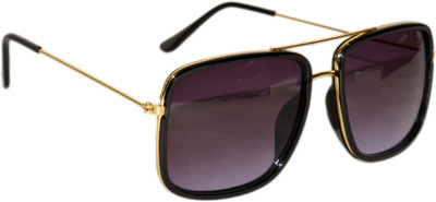 PETER JONES Retro Square Sunglasses(For Men & Women, Black)