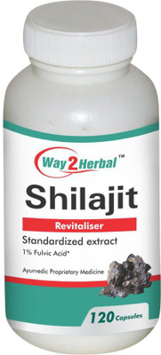 Way2Herbal Shilajit 120 capsules (Pack of 4)(Pack of 4, 480 Capsules)