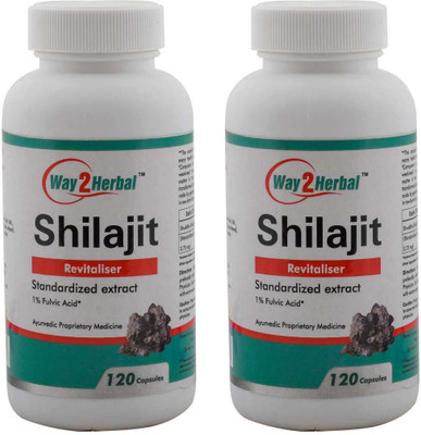 Way2Herbal Shilajit 120 Capsules Pack of 2(Pack of 2, 240 Capsules)