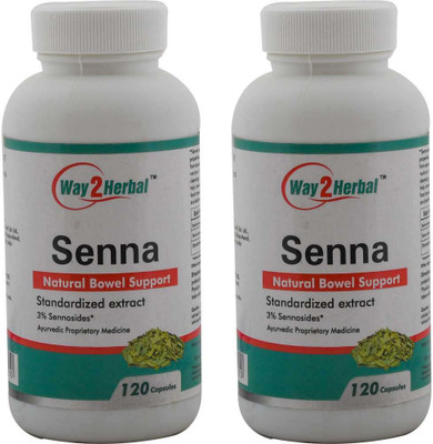 Way2Herbal Senna 120 Capsules Pack of 2(Pack of 2, 240 Capsules)