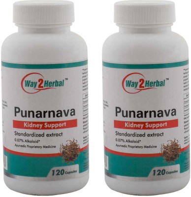 Way2Herbal Punarnava 120 Capsules Pack of 2(Pack of 2)