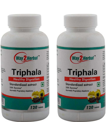 Way2Herbal Triphala 120 Tablets Pack of 2(Pack of 2, 240 Tablets)