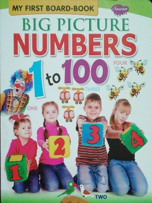 Numbers board book in big size with clear pictures for kids to learn numbers and counting very quickly and effectively with big size pictures of daily life objects(English, Hardcover, manoj publication)