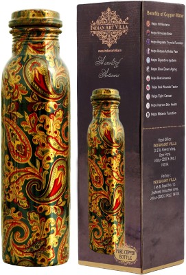 IndianArtVilla Copper Printed Water Bottle, Paisley Design, Drinkware 1000 ml Bottle(Pack of 1, Brown, Copper)
